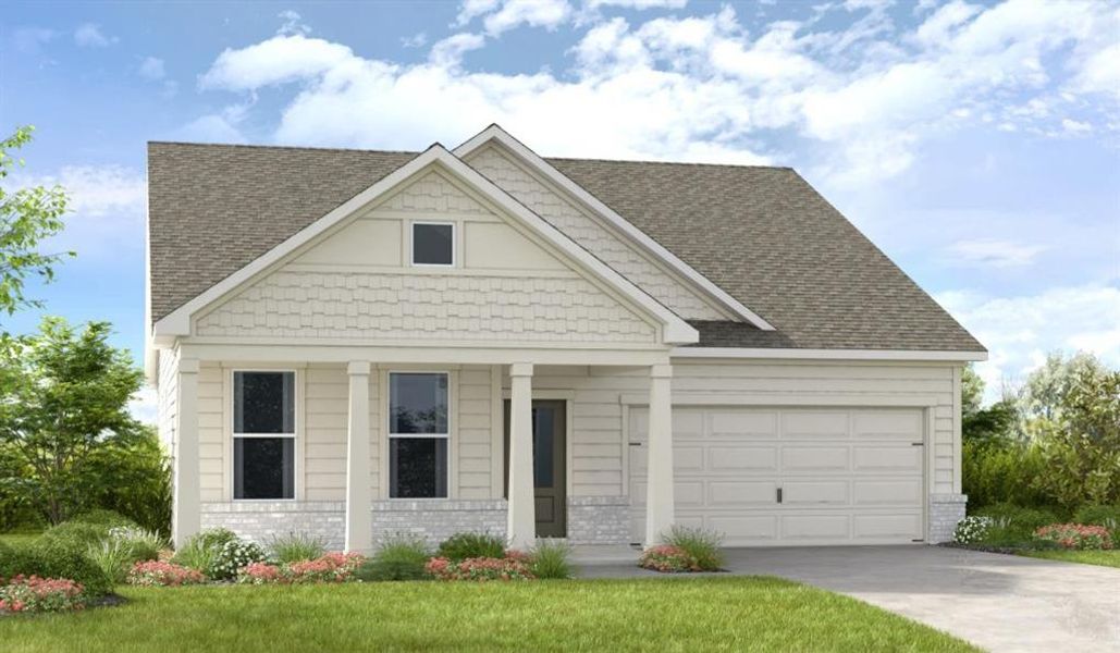 Front exterior of a new home in Heritage River, Euharlee, GA, highlighting curb appeal (Image 1). Front exterior of a new home in Heritage River, Euharlee, GA, highlighting curb appeal (Image 1).