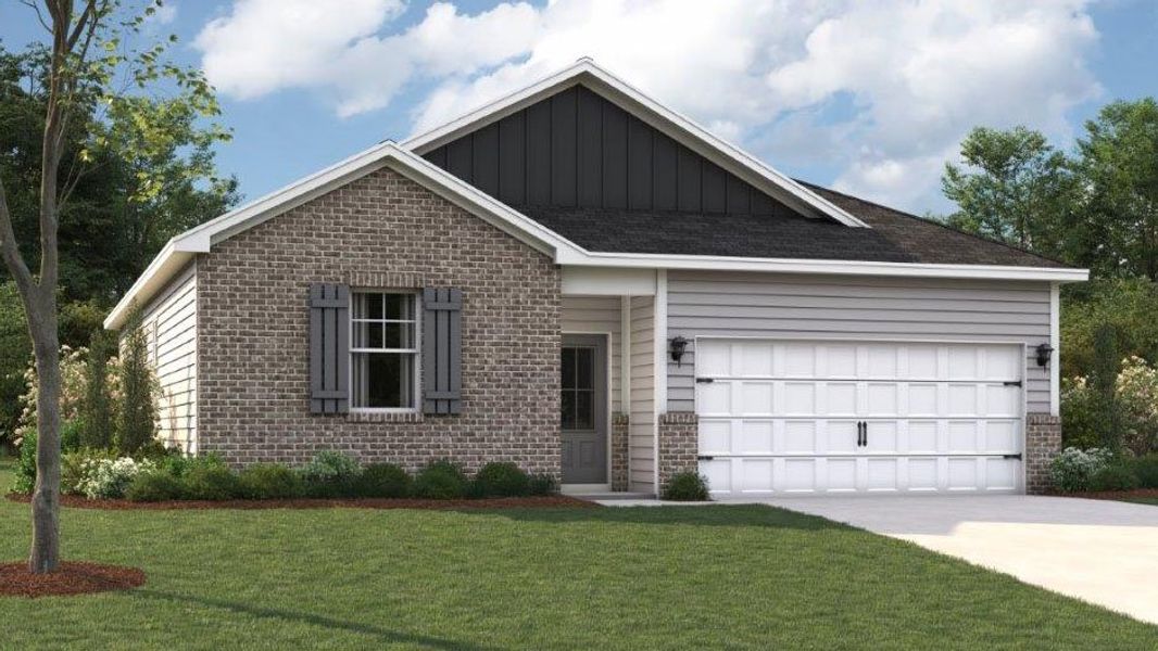 Representative exterior photo of a completed home built from the Freeport by D.R. Horton in Fairview Hills, Cleveland, TN (Image 1).