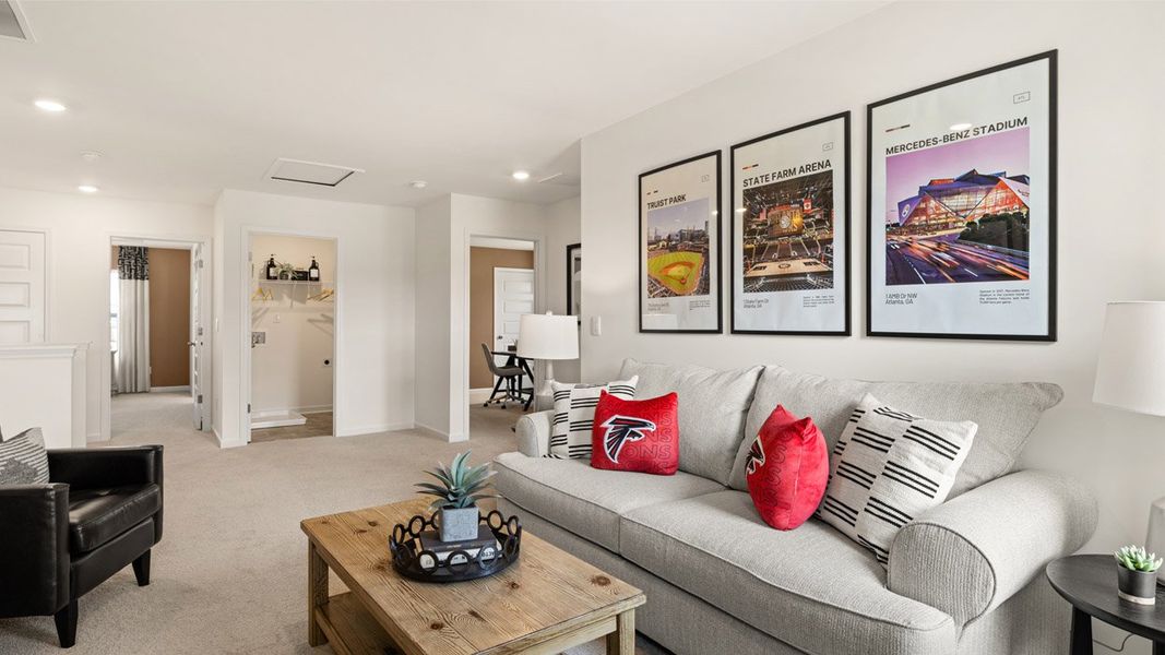 Representative furnished interior of a home built from the Hanover by D.R. Horton in Brooks Station, Dacula (Image 20).