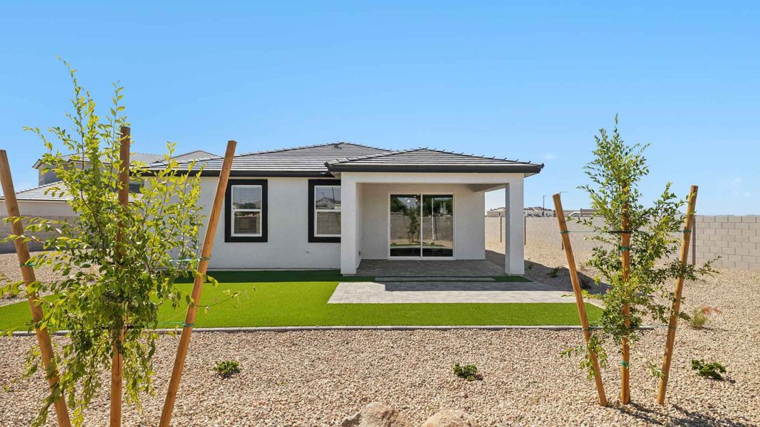 Exterior details and patio area of a home in Apache Farms, Buckeye (Image 2). Exterior details and patio area of a home in Apache Farms, Buckeye (Image 2).