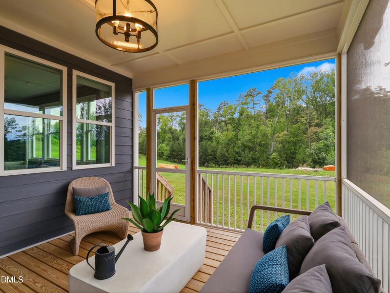 Exterior details and patio area of a home in The View, Durham (Image 25).