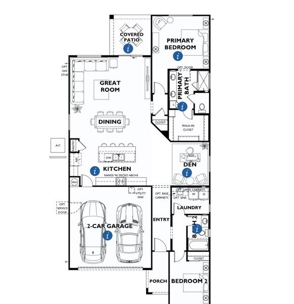 2D floor plan layout of this home in Trilogy® at Wickenburg Ranch, Wickenburg, AZ (Image 2). 2D floor plan layout of this home in Trilogy® at Wickenburg Ranch, Wickenburg, AZ (Image 2).