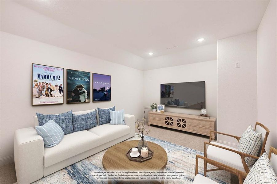 Furnished interior view inside a new home in Windsong Ranch Classic 61, Prosper (Image 11).