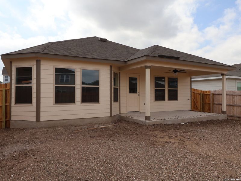 Exterior details and patio area of a home in Meadows at Clear Springs, New Braunfels (Image 21).