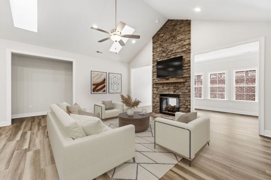 Representative furnished interior of a home built from the Essex by Keystone Homes NC in Weybridge, Burlington (Image 12).