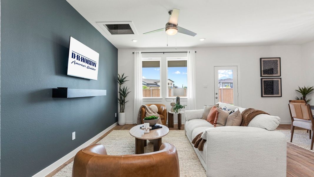 Representative furnished interior of a home built from the Ash by D.R. Horton in Villarosa at Tamarron, Katy (Image 9).