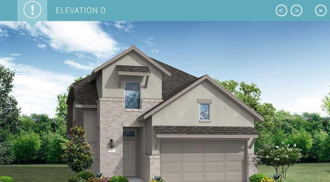 Front exterior of a new home in Candela 40', Richmond, TX, highlighting curb appeal (Image 7).