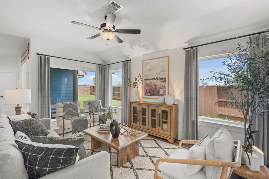 Representative furnished interior of a home built from the Countryside by Chesmar Homes in Meridiana Townhomes, Iowa Colony (Image 5).