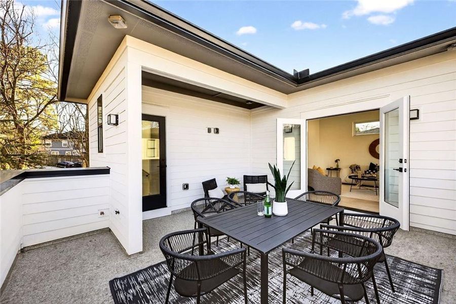 Exterior details and patio area of a home in , Atlanta (Image 33).