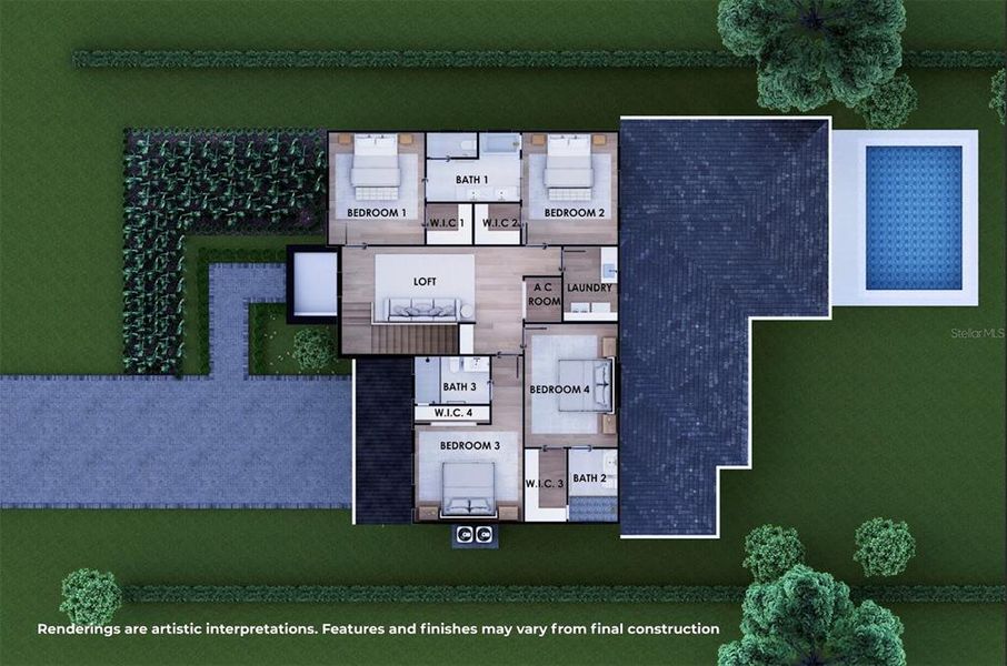 2D floor plan layout of this home in , Orlando, FL (Image 4). 2D floor plan layout of this home in , Orlando, FL (Image 4).
