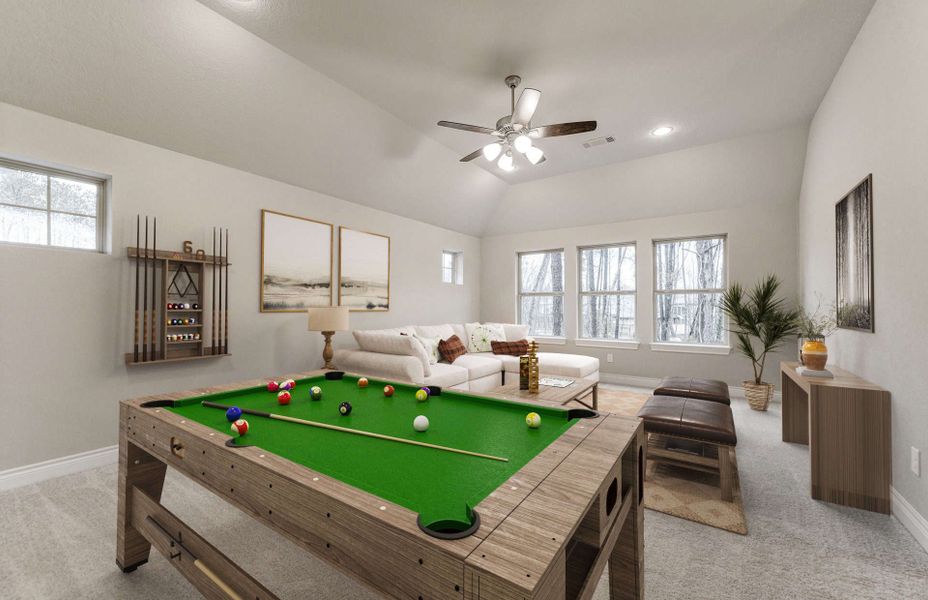 Representative furnished interior of a home built from the 3070 by Ravenna Homes in The Highlands 55′, Porter (Image 8).