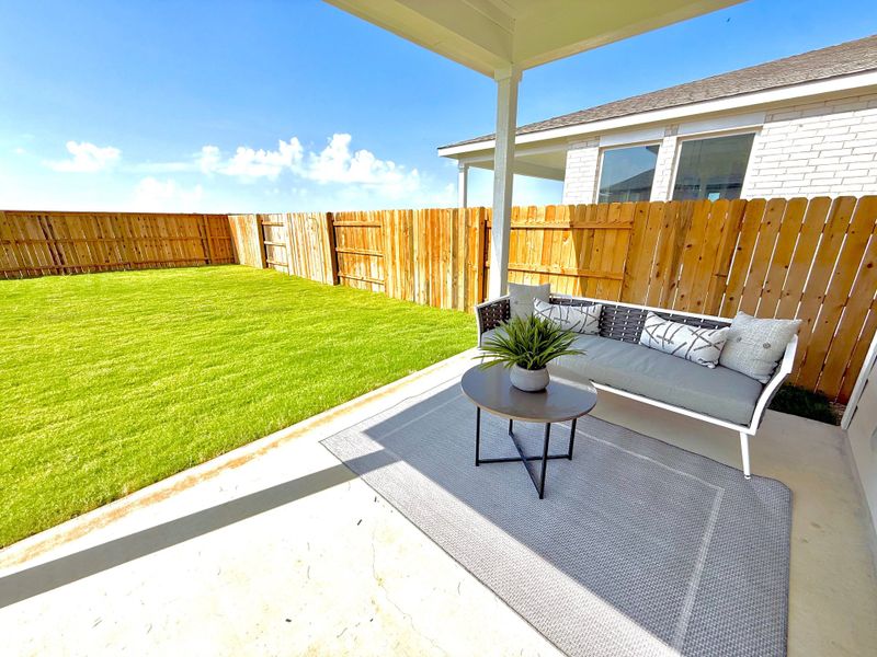 Exterior details and patio area of a home in Freedom at Anthem, Kyle (Image 2). Exterior details and patio area of a home in Freedom at Anthem, Kyle (Image 2).