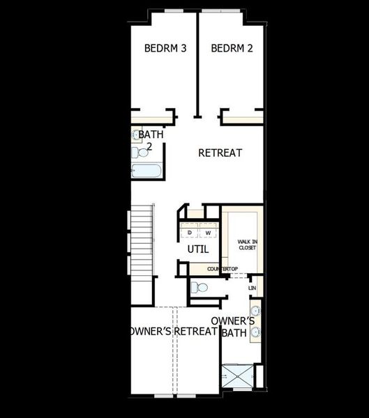 2D floor plan layout of this home in Hillside at Las Colinas, Irving, TX (Image 2).