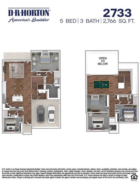 2D floor plan layout of this home in Hills of Westlake, Conroe, TX (Image 4).
