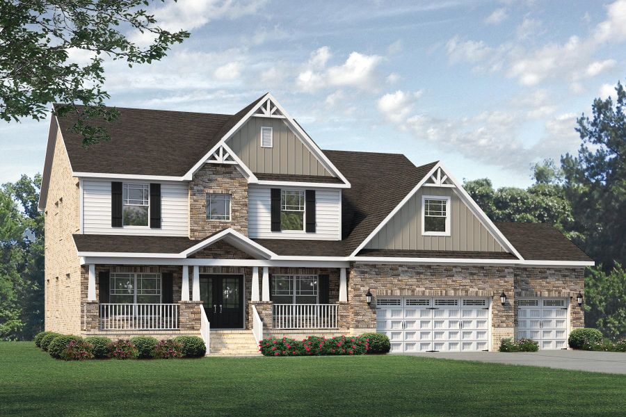 Representative exterior photo of a completed home built from the Lancaster by Keystone Homes NC in Preserve at Carriage Cove, Oak Ridge, NC (Image 22).