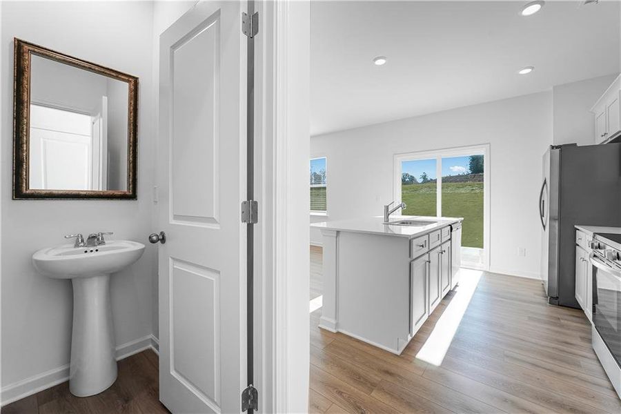 Furnished interior view inside a new home in Crossvine Village, LaGrange (Image 2).