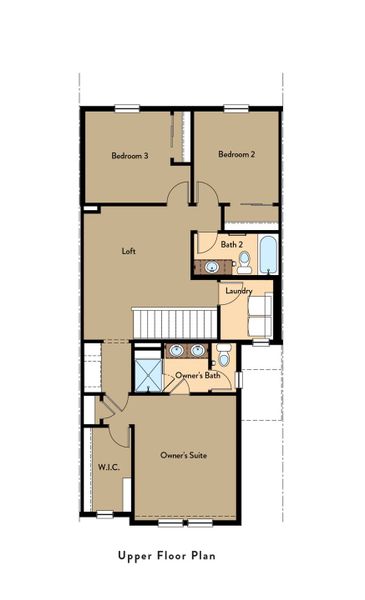 2D floor plan layout for the Palmer by View Homes in Aspen Meadows – Townhomes, Colorado Springs, CO (Image 3).