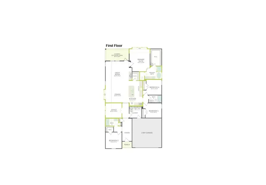2D floor plan layout of this home in Painted Tree, McKinney, TX (Image 3).