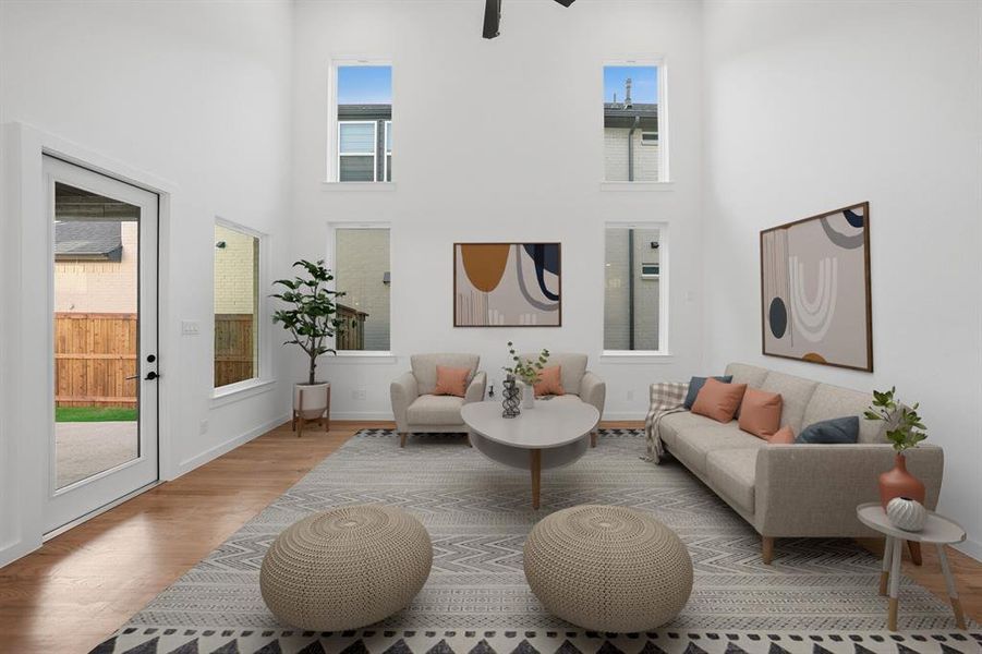 Furnished interior view inside a new home in Light Farms Brenham - 40' Lots, Celina (Image 14).