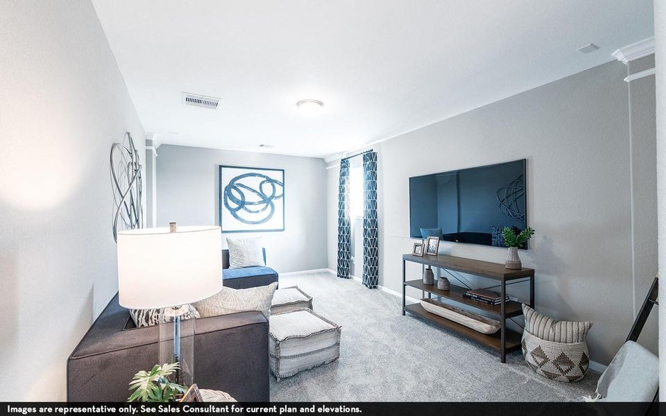 Furnished interior view inside a new home in Santa Rita Ranch, Liberty Hill (Image 6). Furnished interior view inside a new home in Santa Rita Ranch, Liberty Hill (Image 6).