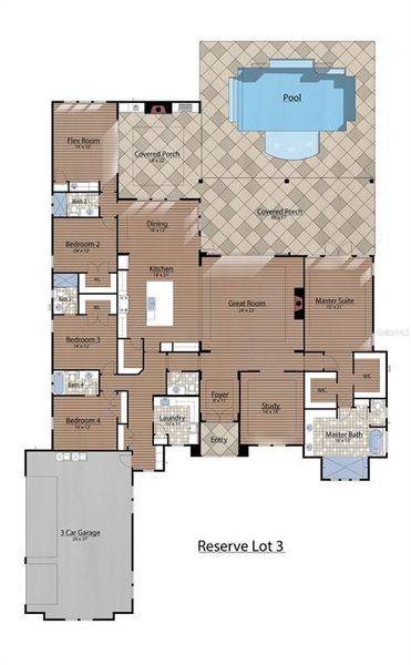 2D floor plan layout of this home in , Gainesville, FL (Image 2).
