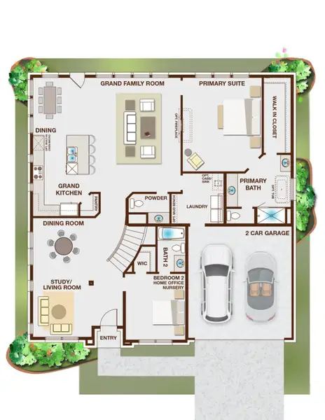 2D floor plan layout for the Fenestra - Executive Platinum by Grand Homes in Edgewater, Fate, TX (Image 3).