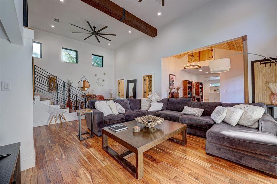 Note placement of the high windows-great for privacy & diffuse daylight!94 San Saba St., AustinTX 78702 MLS# 7207900