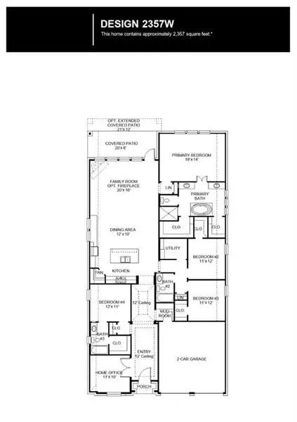 2D floor plan layout of this home in Lakewood Village, Lakewood Village, TX (Image 2).