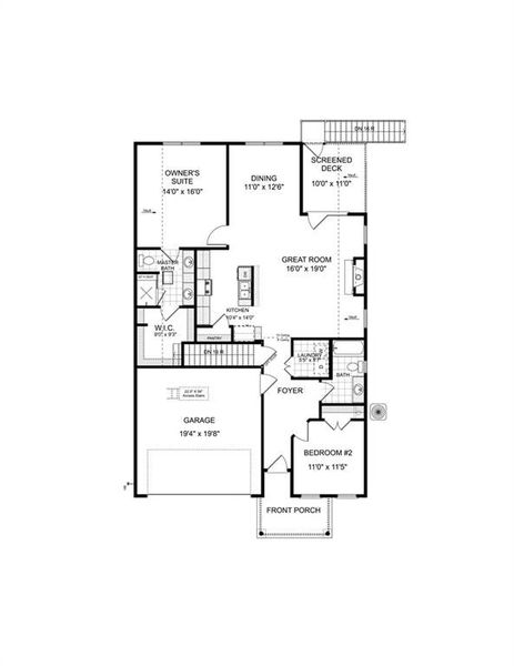 2D floor plan layout of this home in , Acworth, GA (Image 4).