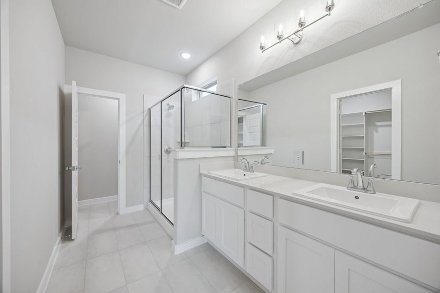 Primary Bathroom in the Stanley II home plan by Trophy Signature Homes – REPRESENTATIVE PHOTO Primary Bathroom in the Stanley II home plan by Trophy Signature Homes – REPRESENTATIVE PHOTO