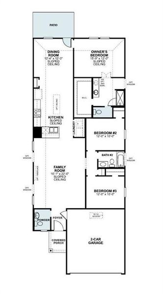 2D floor plan layout of this home in Meadow Park, Ponder, TX (Image 2). 2D floor plan layout of this home in Meadow Park, Ponder, TX (Image 2).