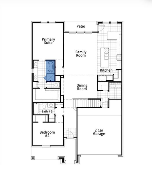 2D floor plan layout for the Westbury Plan by Highland Homes in The Parks at Wilson Creek: 50ft. lots, Celina, TX (Image 25).