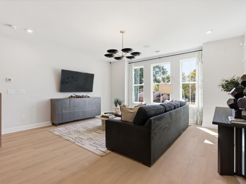 Representative furnished interior of a home built from the Dahlia by Tri Pointe Homes in Bellflower, Charlotte (Image 38).