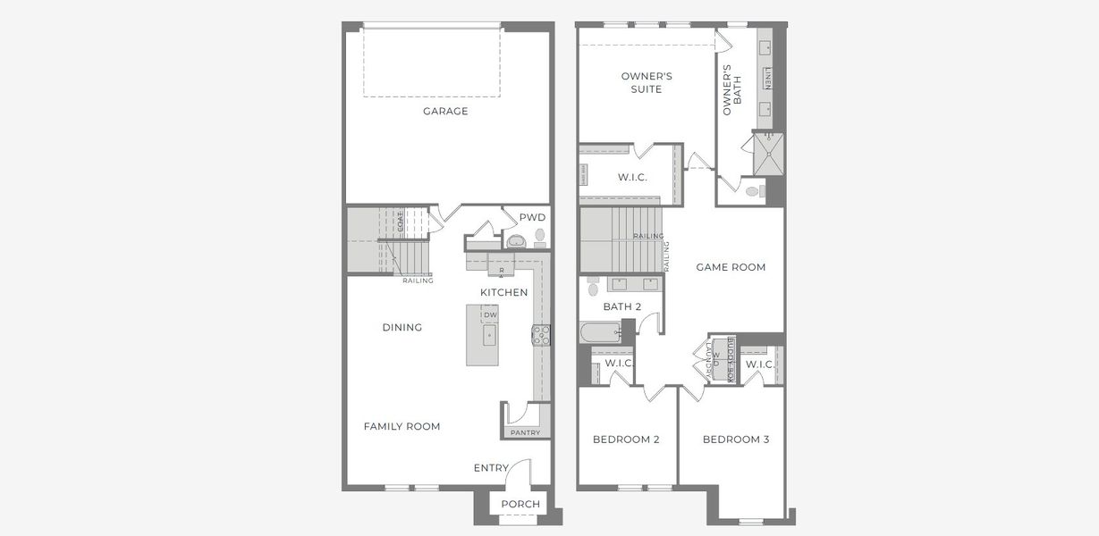 2D floor plan layout for the Emily by CB JENI Homes in Painted Tree - Woodlands District, McKinney, TX (Image 3).