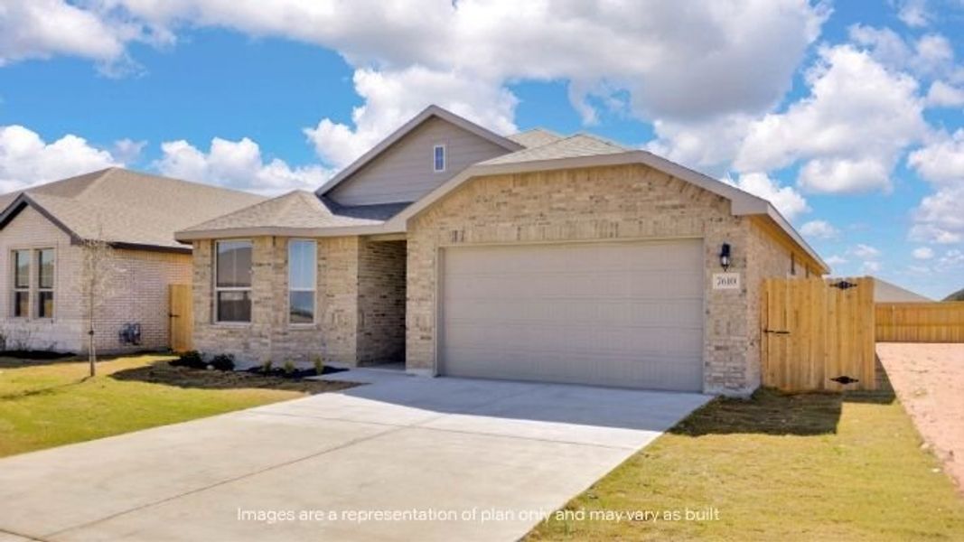 Representative exterior photo of a completed home built from the Blanco by D.R. Horton in Homestead at Parks Bell Ranch, Odessa, TX (Image 2).