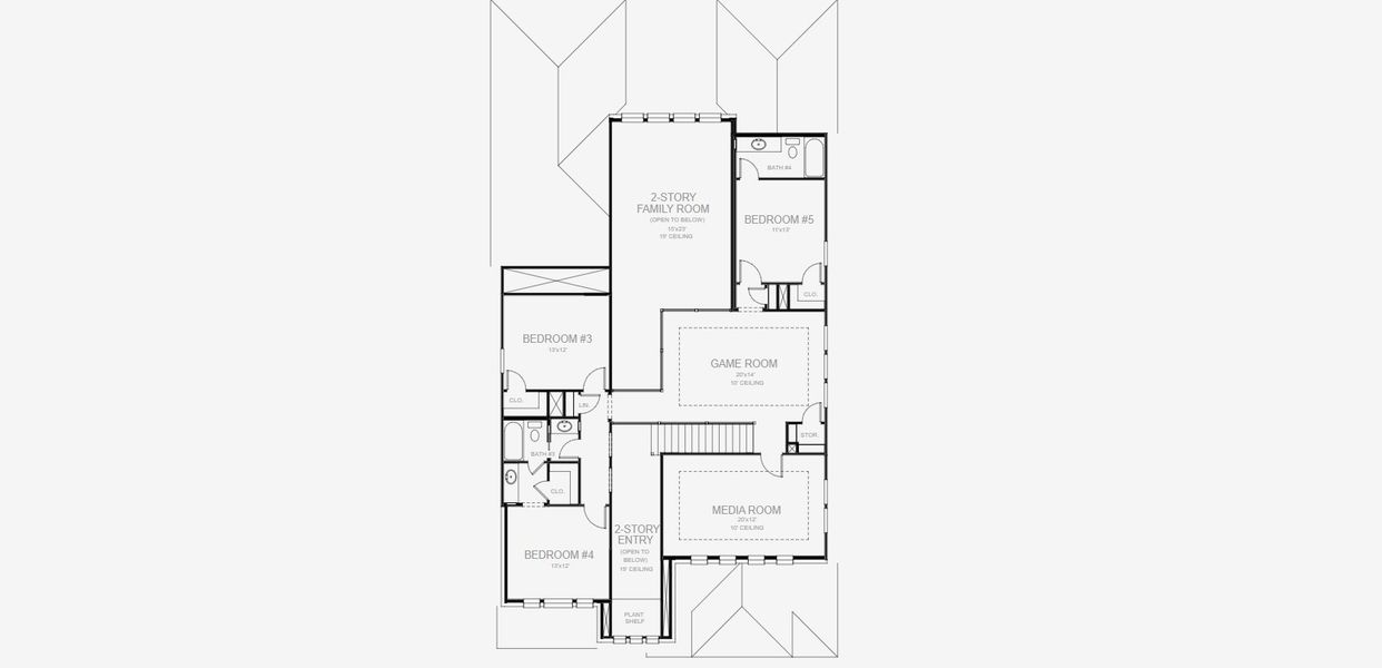 2D floor plan layout for the 3553W by Perry Homes in Johnson Ranch 55', Bulverde, TX (Image 5).