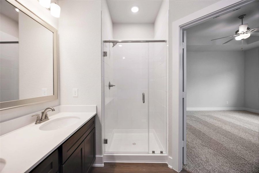 Furnished interior view inside a new home in Alicante, Houston (Image 5). Furnished interior view inside a new home in Alicante, Houston (Image 5).