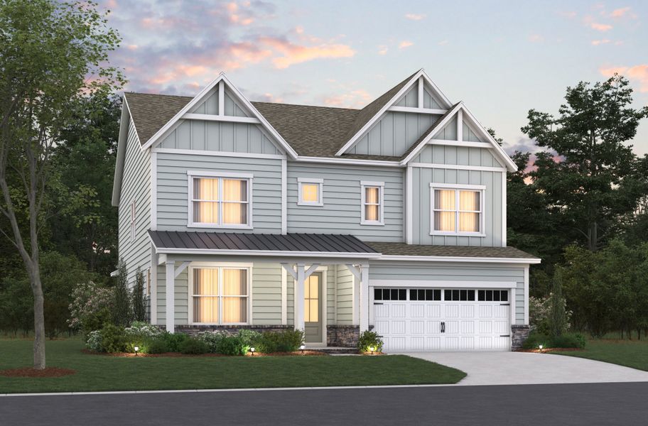 Representative exterior photo of a completed home built from the Alexander by Beazer Homes in Friendship Village: Friendship Village Single-Family, Apex, NC (Image 2).