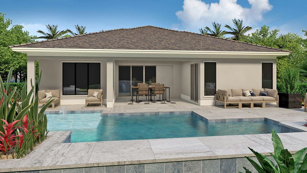 2D floor plan layout for the Alessia by GHO Homes in Tesoro Club, Port St. Lucie, FL (Image 109).