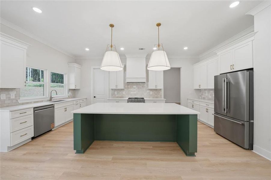 Furnished interior view inside a new home in , White (Image 11).