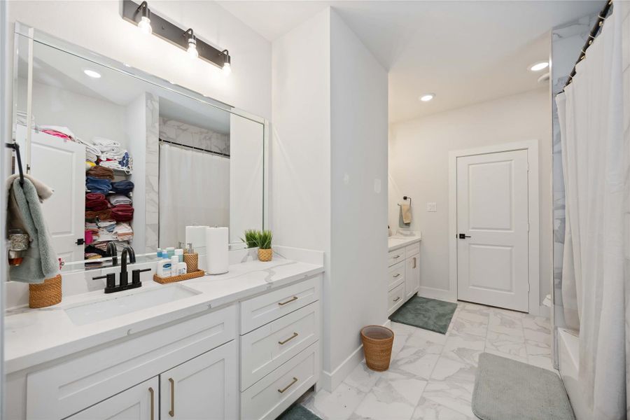 Jack and Jill Bathroom on Second Floor