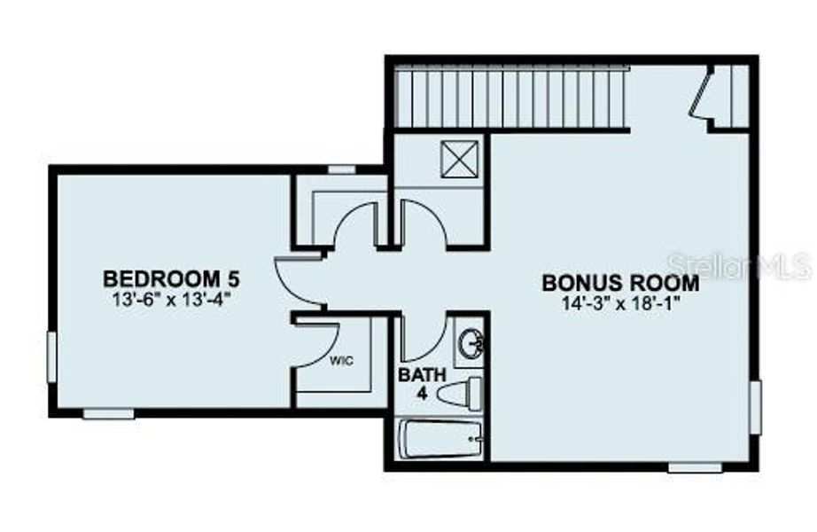 2D floor plan layout of this home in Eden at Crossprairie, St. Cloud, FL (Image 4).
