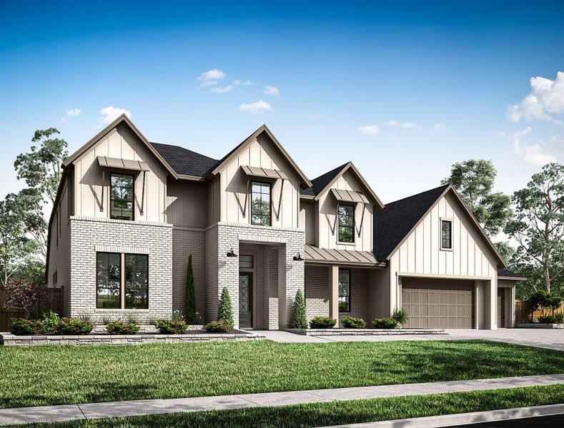 Representative exterior photo of a completed home built from the Marsala by Tri Pointe Homes in Legacy Grove, Montgomery, TX (Image 21).