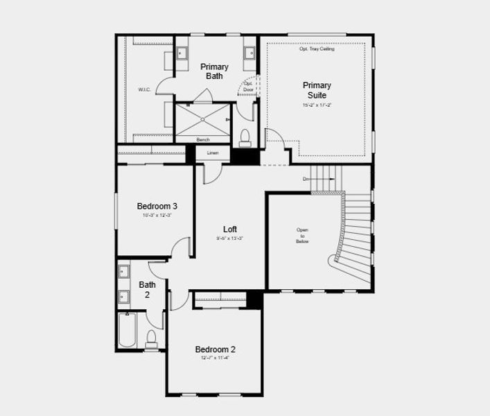 2D floor plan layout for the Holly by Taylor Morrison in Verdin Discovery Collection, Phoenix, AZ (Image 3).