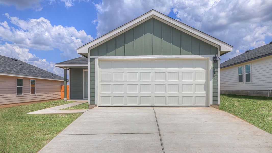 Representative exterior photo of a completed home built from the The Atlanta by D.R. Horton in Ladera, Luling, TX (Image 2).