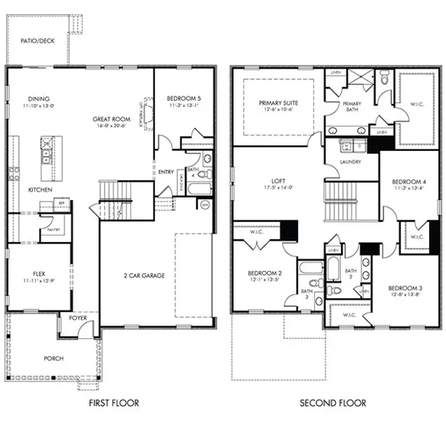 2D floor plan layout for the Harris by Meritage Homes in Benders Cove - Estate Series, Mount Juliet, TN (Image 3). 2D floor plan layout for the Harris by Meritage Homes in Benders Cove - Estate Series, Mount Juliet, TN (Image 3).