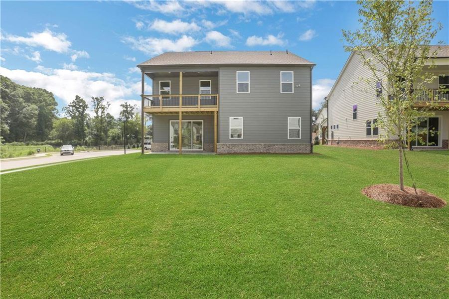 Exterior details and patio area of a home in The Paddocks at Doc Hughes, Buford (Image 27).