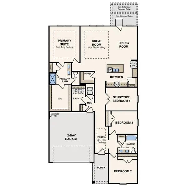 2D floor plan layout of this home in Fulshear Junction, Fulshear, TX (Image 3).