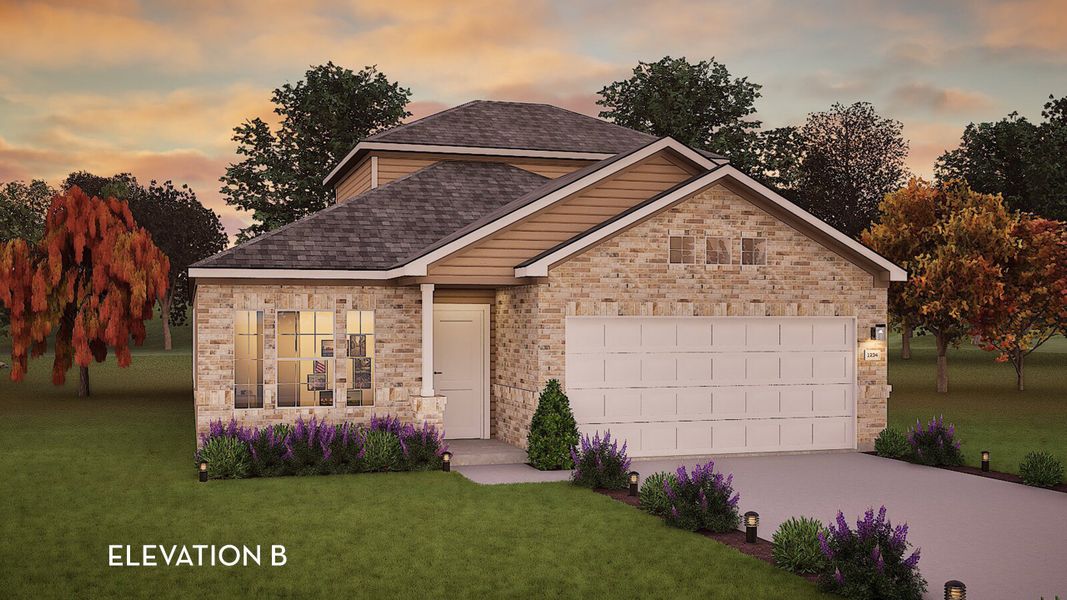 Representative exterior photo of a completed home built from the Brazos by CastleRock Communities in Hickory Ridge, Elmendorf, TX (Image 2).