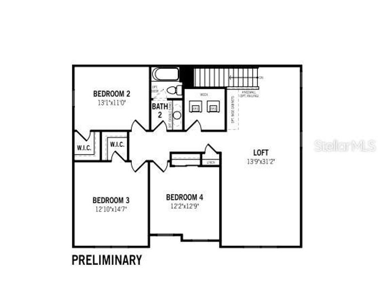 2D floor plan layout of this home in Crosswind Ranch, Parrish, FL (Image 3).